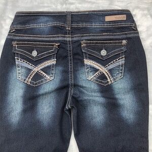 WallFlower Jeans Junior Size 9 Bootcut Denim Jeans Embroidered Bling 30x31